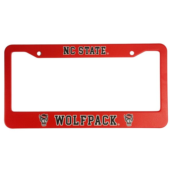 License Plate Frame - Red with NC S